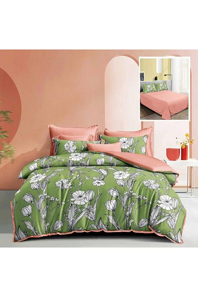 Pucioasa 6-piece fine double bed linen, Flowers (M251)