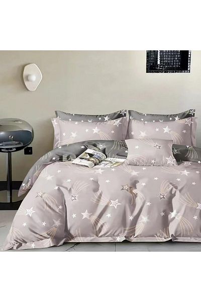 Pucioasa Double percale bed linen 6 pieces 100% cotton, astral pattern