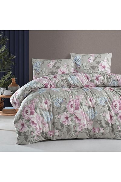 First Choice 100% cotton bed linen, elastic bed sheet and 2 duvet sheets, Davida Grey