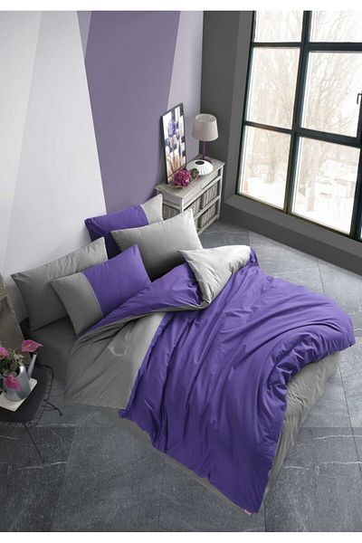 Hobby home collection Lenjerie de pat poplin percale, Hobby home collection, Diamond Purple, Mov