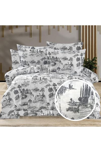 Pucioasa Double crepe bed linen, 100% cotton, picturesque landscape
