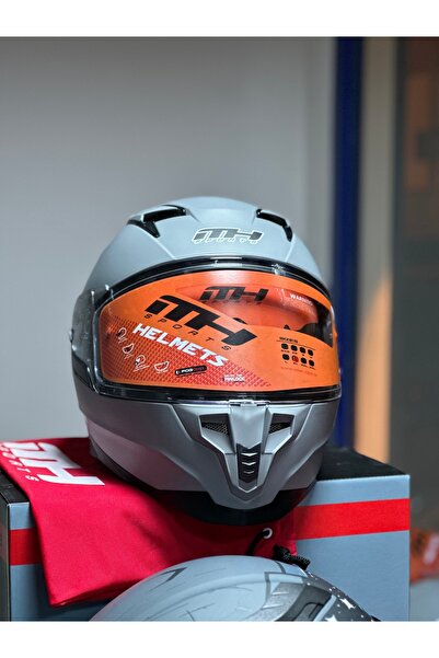 JK20 MH HELMETS RAPİD Fullface Kapalı Motosiklet Kaskı Mat Nardo Gri / Üst Segment / Güneş Gözlüklü