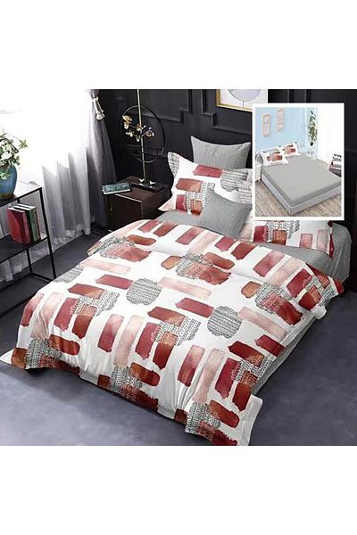 Pucioasa Finet bed linen with elastic, 6 pieces, abstract print