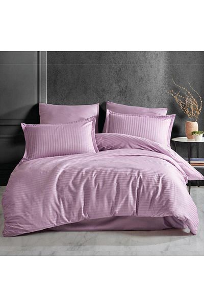 Pucioasa Thick damask double bed linen 6 pieces, Lila