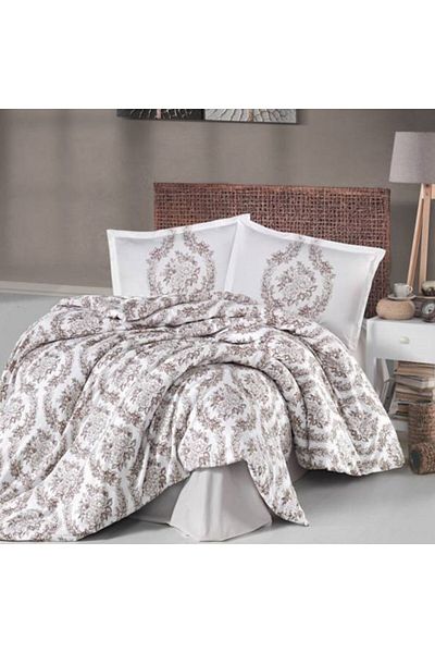 Pucioasa Lenjerie de pat bumbac 100% ranforce, Ralex Pucioasa, Floresta Beige