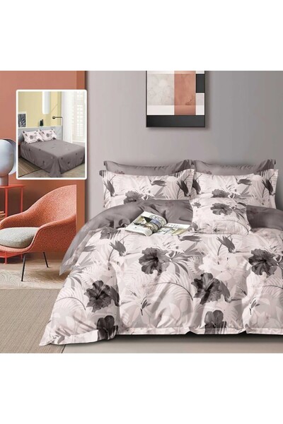 Pucioasa Lenjerie de pat dublu din finet cu crini, set 6 piese M525