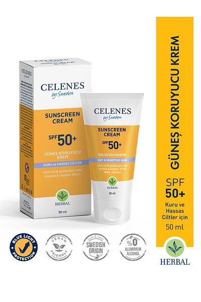 Celenes By Sweden Herbal Sunscreen Dry and Sensitive Skin 50 Spf 50 Ml-