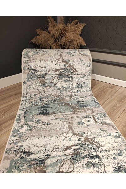 AKSU Jel Kaymaz Taban Yıkanabilir Yumuşak Yüzey Kesme Halı Yolluk Etna Mavi