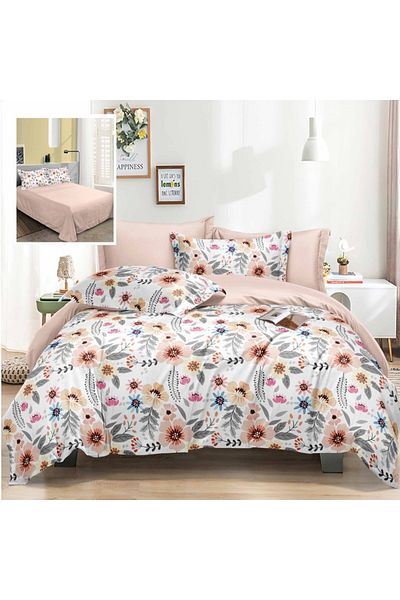 Pucioasa Double bed linen 6 pieces Elegance LEC15 Flowers