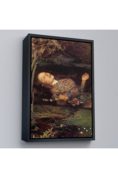 Harita Sepeti Crno uramljena Ofilija iz Šekspirovog Hamleta, dekorativna zidn...