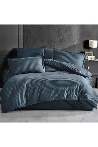 Pucioasa Thick damask bed linen with elastic for 160x200cm mattress - Anthracite