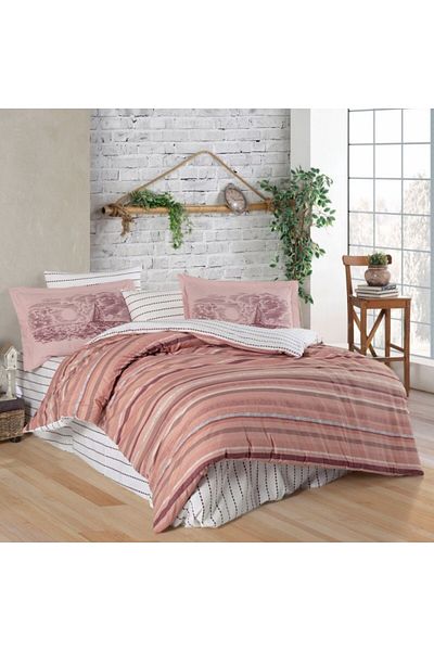 Hobby home collection Lenjerie pat dublu poplin percale, Hobby home collection,Dungi,Talisa Bronze