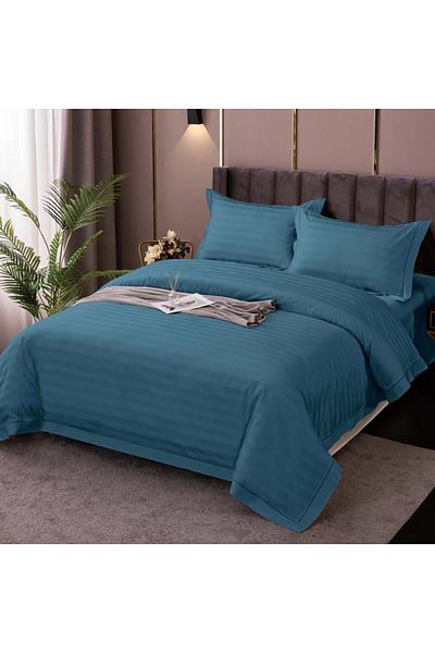 Pucioasa Bedding with elastic bed sheet - 180x200cm mattress, polycotton damask, IMP4 Turquoise