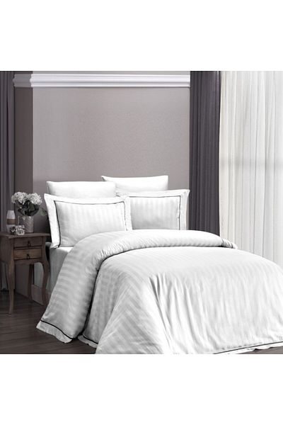 First Choice Lenjerie de pat bumbac satin de lux 7 piese, First Choice, Novel line, alb