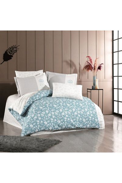 Hobby home collection Lenjerie de pat poplin percale, Hobby home collection, Carmen Turquoise