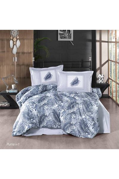 Pucioasa 100% cotton bed linen ranforce, Sulfur, Puma Grey