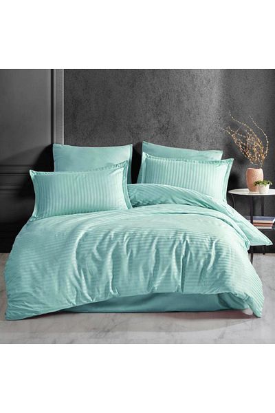 Pucioasa Thick damask bedding with 2 duvet covers, Mint