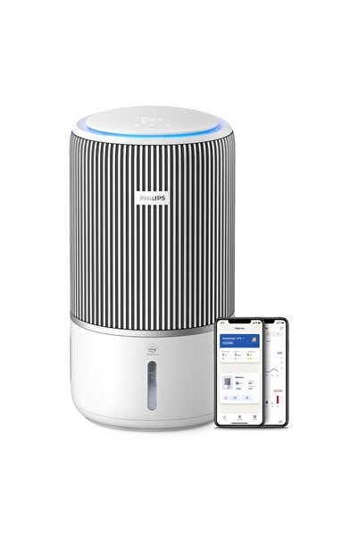 Philips Purificator aer si umidificator Philips AC3420/10, 78mp, 300mc/h, Filtru HEPA, Umidificare (Gri/Alb)