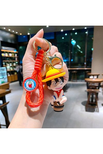 Hot Toys سلسلة مفاتيح كرتونية من ون بيس مقاس 6 سم، سلسلة مفاتيح لوفي، حقيبة سيارة، قلادة محيطية
