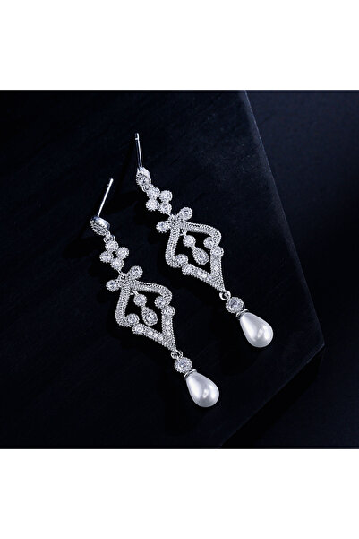 Choice Sliver Color D ZAKOL Vintage Sliver Color Shiny Zircon Drop Earrings f...