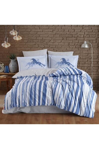 Hobby home collection Lenjerie pat poplin percale, Hobby home collection, Cai, Cascade Blue
