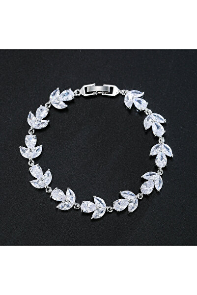 Choice أساور ZAKOL Fashion White 2178 على شكل أوراق بيضاء للنساء والرجال، مرص...