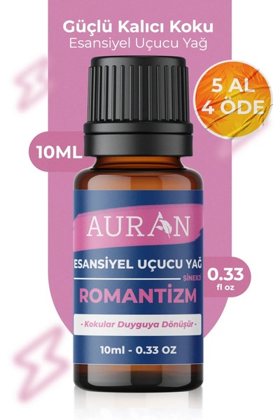 AURAN Romantizm- Afrodizyak Sinerji Karışım Esansiyel Uçucu Yağ Buhurdanlık Y...