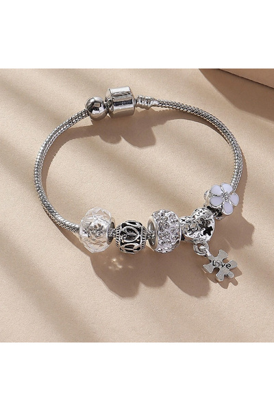 Choice 4075 قطعة واحدة من سوار الحب العائلي متعدد العناصر من الخرز للنساء، إك...