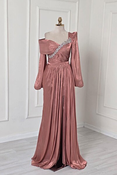 Yonca Moda Evi Kiremit Drapeli Janjan Abiye 8390