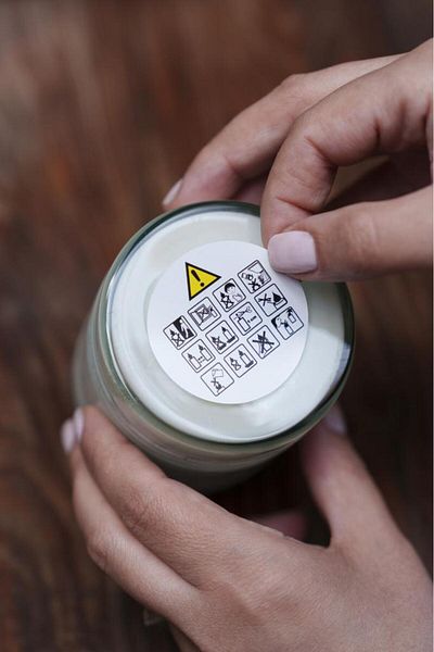 rufus concept Model1 Candle Warning Label 100 Pieces