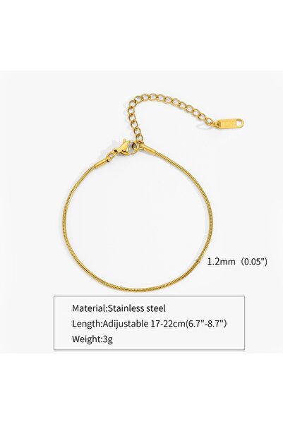 Choice 1.2mm gold color Stainless Steel Silver Color Men Snake Bone Chain Bra...