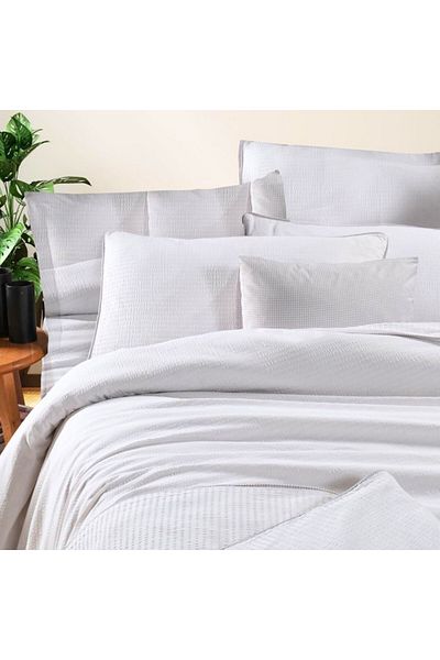 Pucioasa Double crepe bed linen 6 pieces, 100% cotton, white