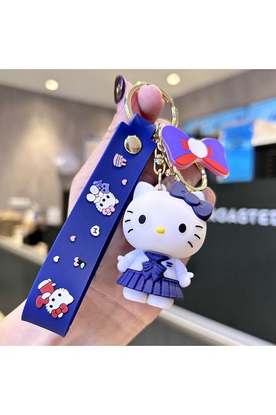 Choice 5 Kawaii Anime Sanrio Hello Kitty Keychain Pendant Holder Key Chain Car Keyring Mobile Phone Bag Ha.