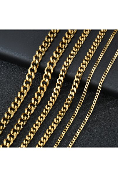 Choice قلادة من الفولاذ المقاوم للصدأ بقطر 3 مم و50 سم من الذهب للرجال، سلسلة...