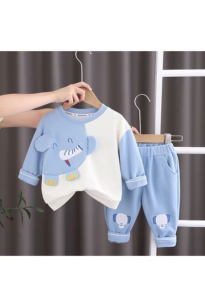 nannie Tinuta albastra baieti cu elefanti Rafael - 3-4 ani