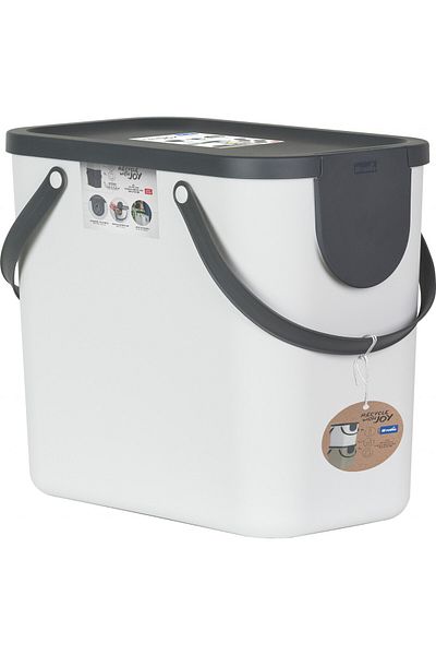 Rotho Selective waste bin 25L, white, Albula
