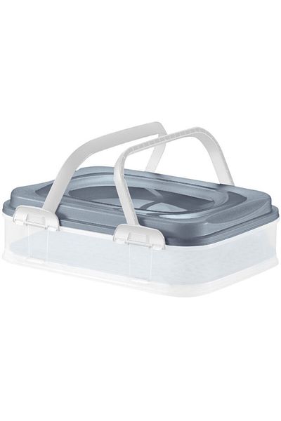 Domotti Cake transport box with handles, gray, Dolce