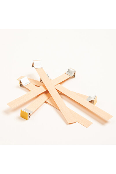 rufus concept Ahşap Mum Fitili ve Yapışkanlı Fitil Sehpası 30 Adet ( 15mm x 1...