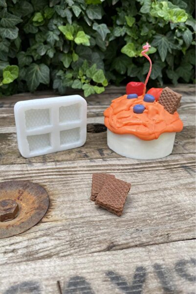 rufus concept Gofret Yarım Dörtlü Mum Kalıbı ( Silikon ) 1 Adet