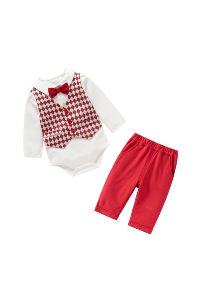 nannie Mateo Boys Red Suit - 0-3 months