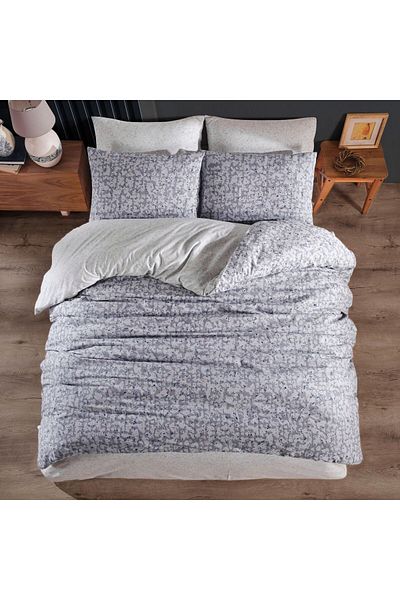 Bahar Majoli Home Double bedding set Majoli Bahar 100% ranforce cotton 144TC 4 pcs duvet cover 200x220cm Mimoza Grey
