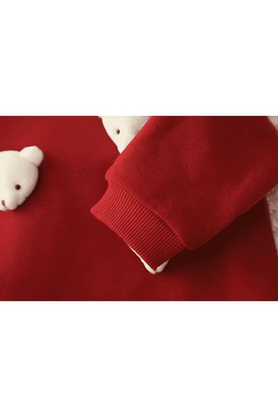 nannie Cute Bear Kids Red Jumpsuit - 6-9 months