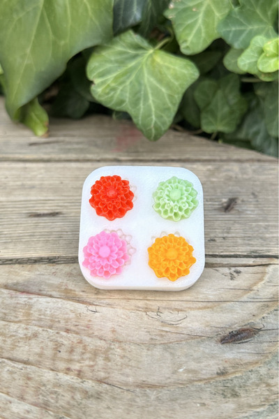 rufus concept Nar Çiçeği 4'lü Silikon Mum Kalıbı