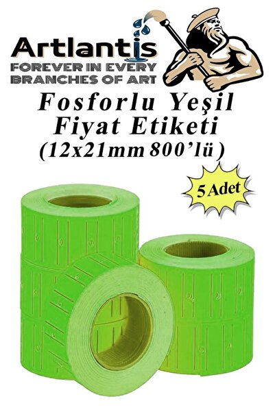 Artlantis Etichetă de preț verde 5 pachete de 800 12x21mm Etichetă de preț ve...