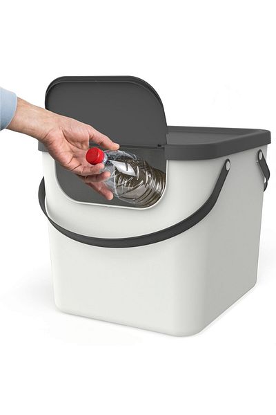 Rotho Selective waste bin 40L, white, Albula