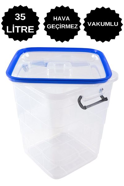 DEEMBRO Pulses Storage Container Box 35 Lt Large Size Vacuumed Food Flour Sugar Rice Airtight 35*42*39 cm