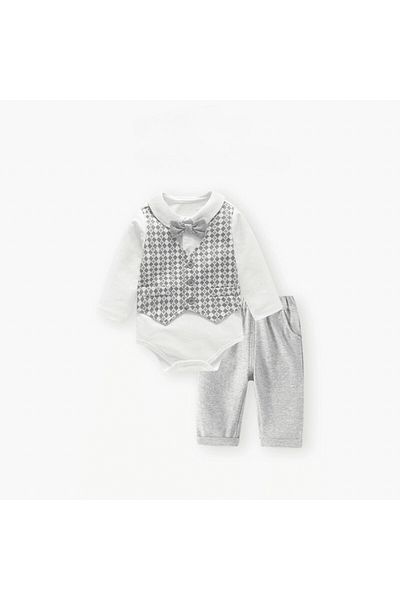 nannie Mateo Boys Grey Suit - 3-6 months