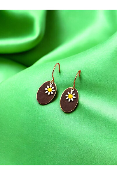 dela otantik Çiçek temalı kadın küpe - El yapımı minimal papatya küçük küpe - Otantik bohem yaz bahar takı