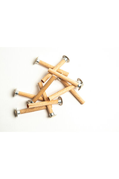 rufus concept Dairesel Model Ahşap Mum Fitili Ve Yapışkanlı Fitil Sehpası 20 Adet ( Ø: 8mm X H:75 )