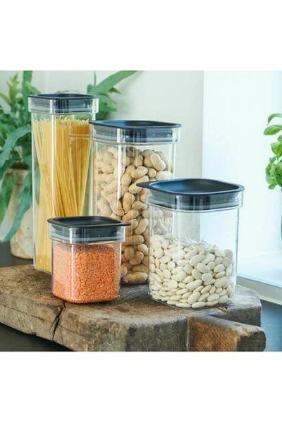 PLAST TEAM Storage container with black lid 2.5L, Hamburg